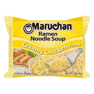 Maruchan Creamy Chicken Flavor Ramen Noodles, 3 Ounces (Pack of 24) Maruchan