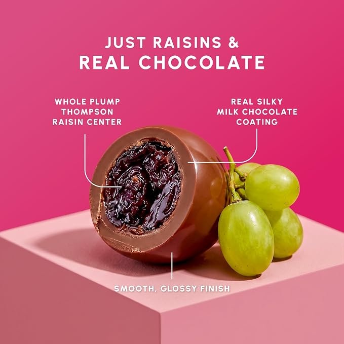 Snackathon Milk Chocolate Covered Raisins, Chewy Thompson Milk Chocolate Coated Raisins