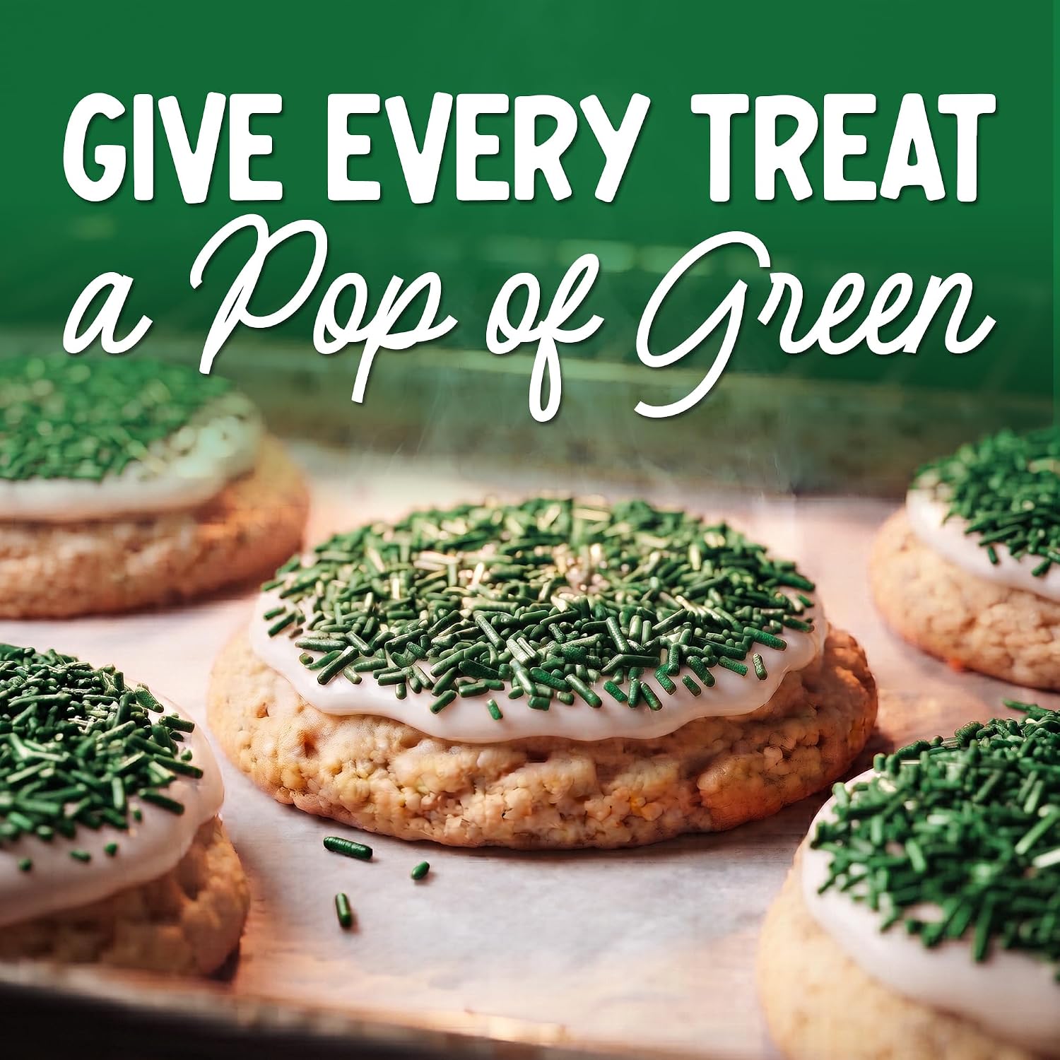 Snackathon Green Sprinkles, 15 oz, Festive Jimmies for Baking & Decorating
