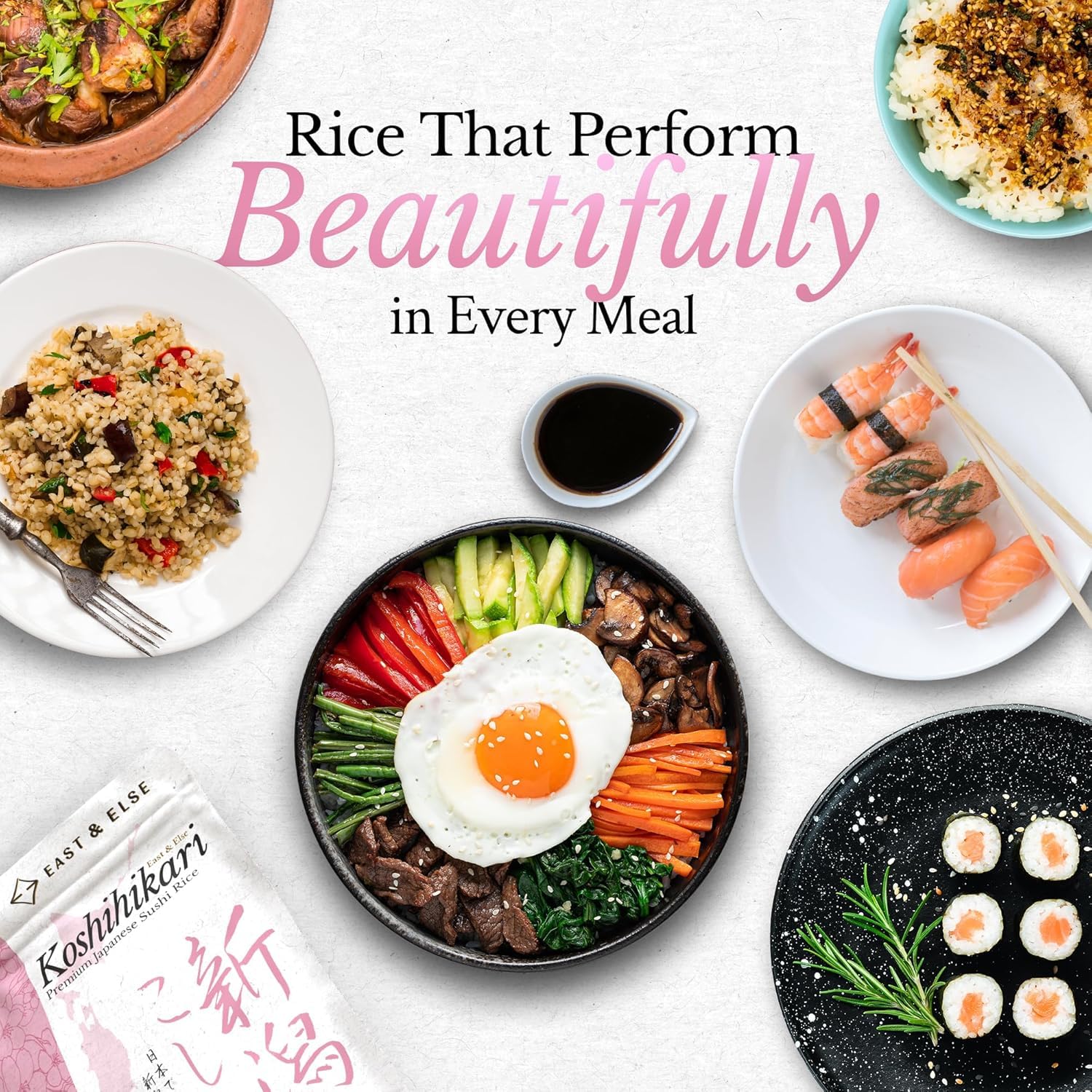 East & Else Japanese Sushi Rice, Koshihikari Ultra-Fancy Milled White Rice