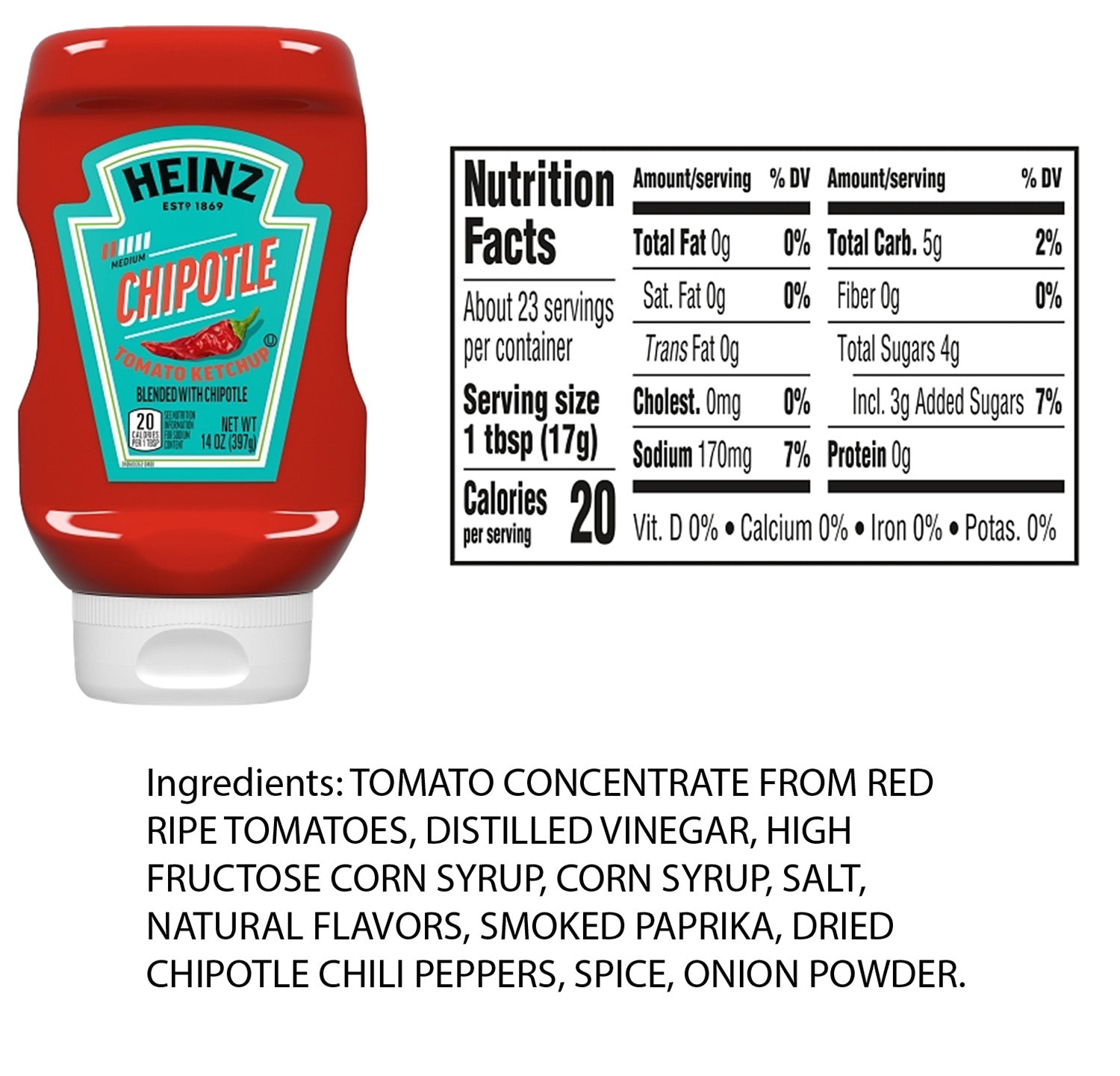 Heinz Spicy Ketchup Variety Pack, 3 flavors (Chipotle, Jalapeno, Habanero), 14 Ounce Each, Pack of 3