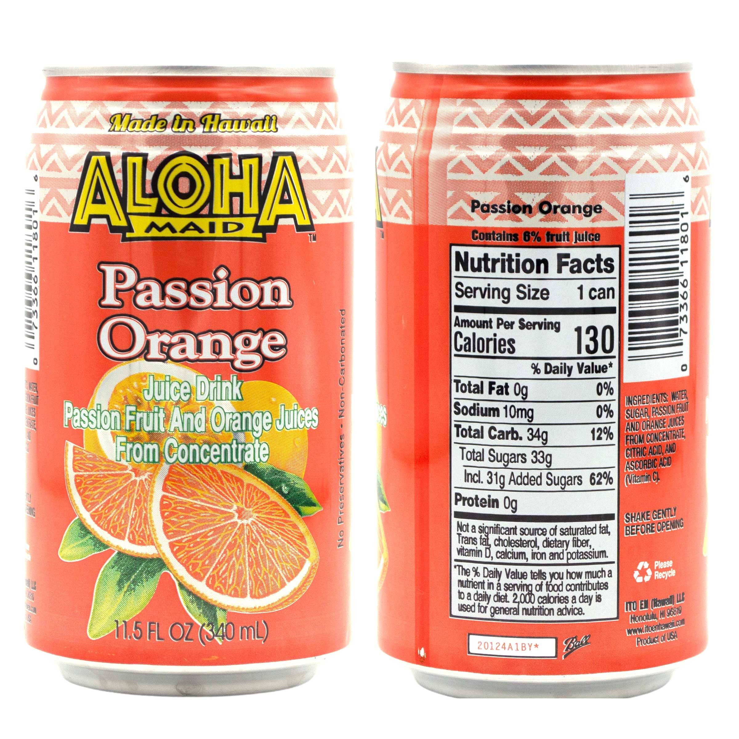 Aloha Maid Drinks, Variety, 4 Cans per Flavor, Total 12 Cans Snackathon 