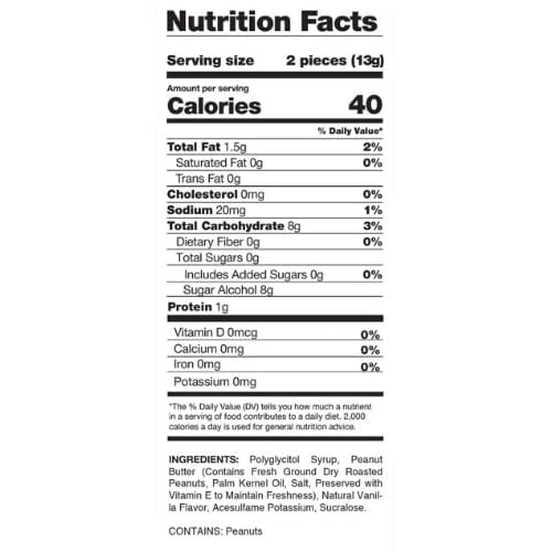 Atkinson Peanut Butter Bars Sugar Free Candy Bulk, 15 Pound Atkinson's 