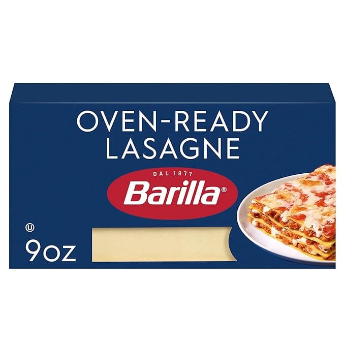 Barilla Oven-Ready Lasagne Pasta Sheets – No Boil Lasagna Noodles, 5 Servings Pack Barilla Regular 9 Ounce 