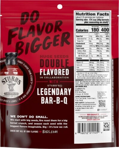 BIGS Stubb's Smokey Sweet Bar-B-Q Sunflower Seeds, 5.35-ounce bags BIGS 