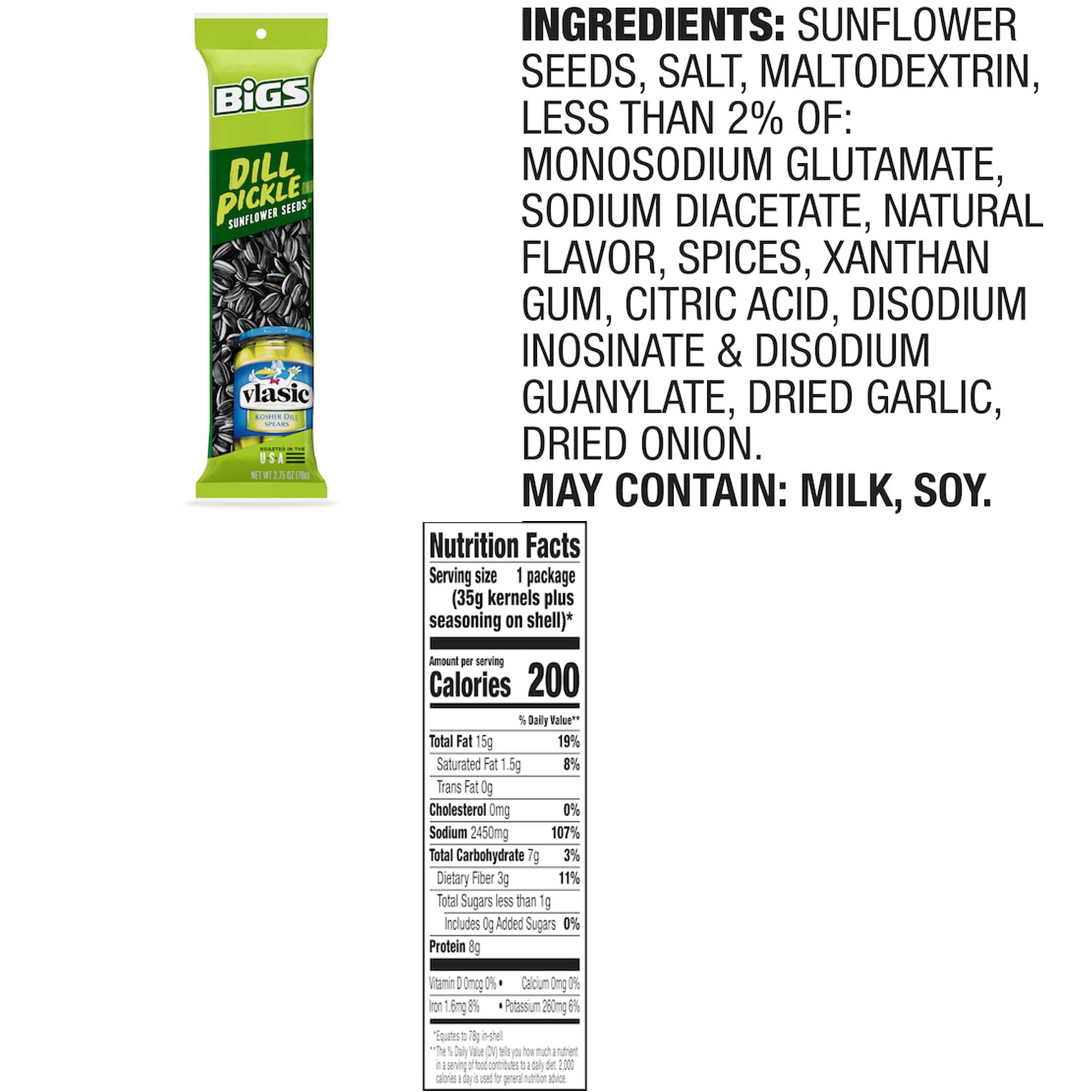 BIGS Sunflower Seeds Variety Pack (Original, Dill Pickle, Zesty Ranch), 2.75 Ounce Each, 8 per Flavor (Pack of 24) Snackathon 