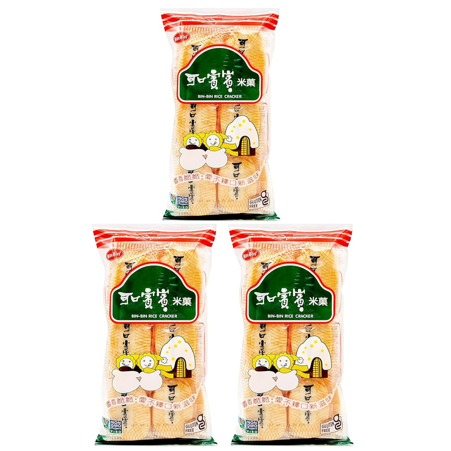 Bin Bin Rice Cracker - 3.73oz (3 packs) Snackathon Foods 