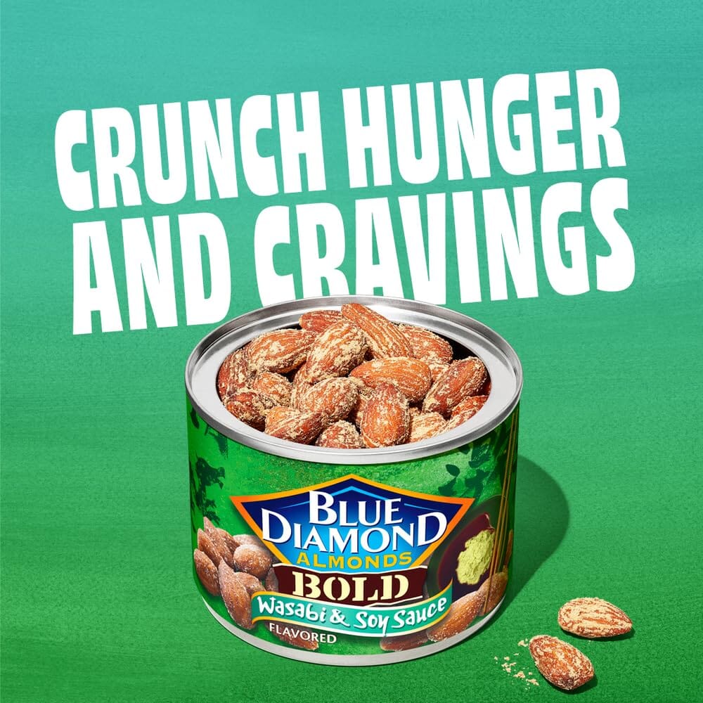 Blue Diamond Almonds Bold Wasabi & Soy, 6 Ounce Can Blue Diamond Almonds 