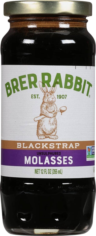 Brer Rabbit Blackstrap Molasses – 12 oz (Pure, Rich & Unsulphured) Brer Rabbit 12 Ounce 