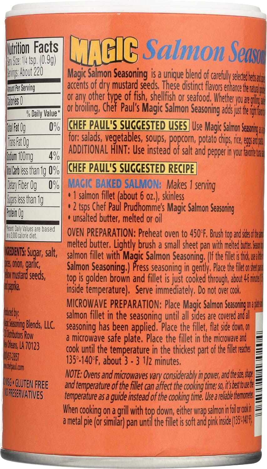 Chef Paul Prudhomme's Magic Salmon Seasoning Chef Paul Prudhomme 