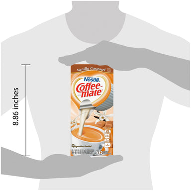 Coffee Mate Vanilla Caramel Liquid Coffee Creamer Singles, Lactose-Free Creamer, 0.375 Fl Oz, 50 Ct Coffeemate 