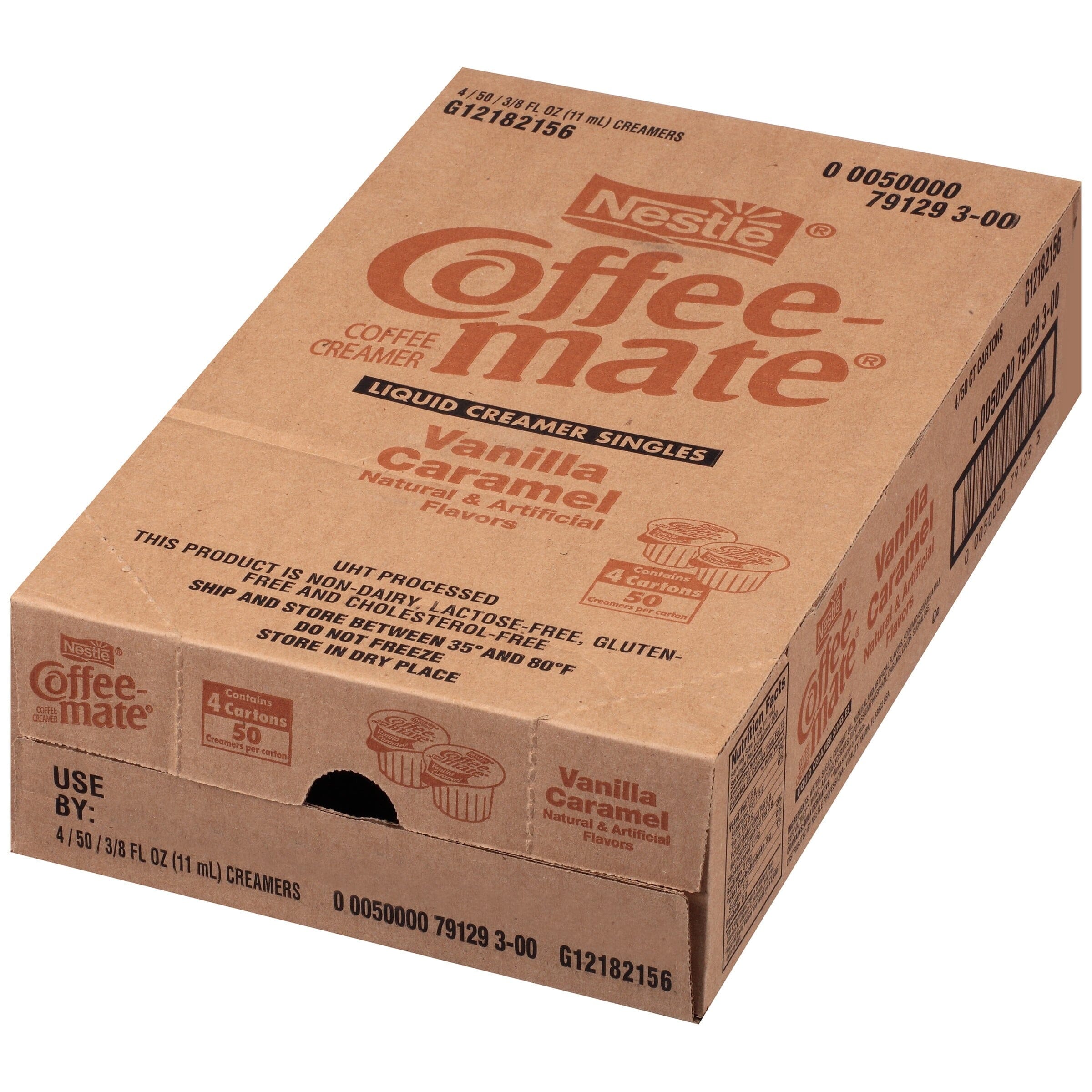 Coffee Mate Vanilla Caramel Liquid Coffee Creamer Singles, Lactose-Free Creamer, 0.375 Fl Oz, 50 Ct Coffeemate 