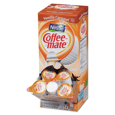 Coffee Mate Vanilla Caramel Liquid Coffee Creamer Singles, Lactose-Free Creamer, 0.375 Fl Oz, 50 Ct Coffeemate 