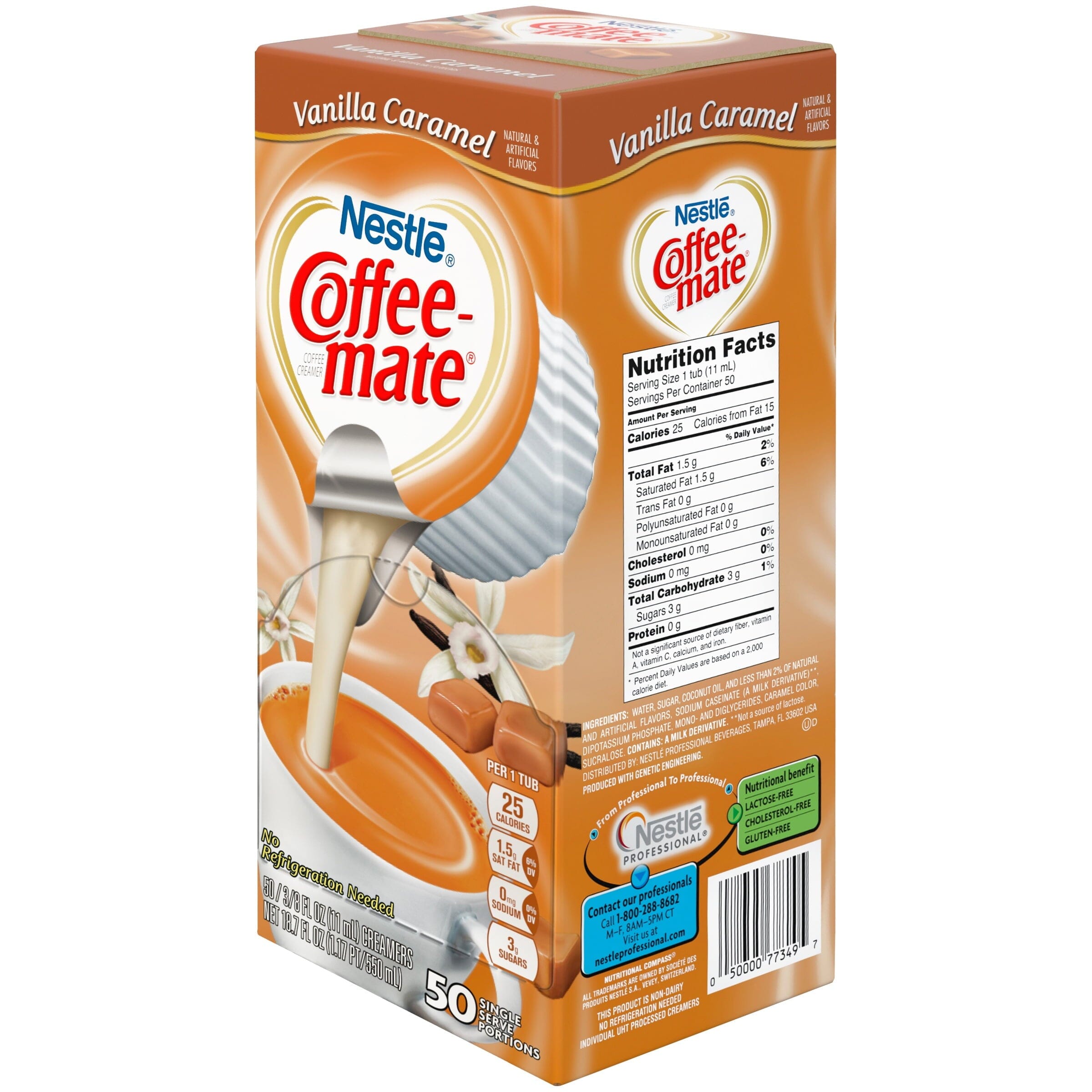 Coffee Mate Vanilla Caramel Liquid Coffee Creamer Singles, Lactose-Free Creamer, 0.375 Fl Oz, 50 Ct (Copy) Coffeemate 