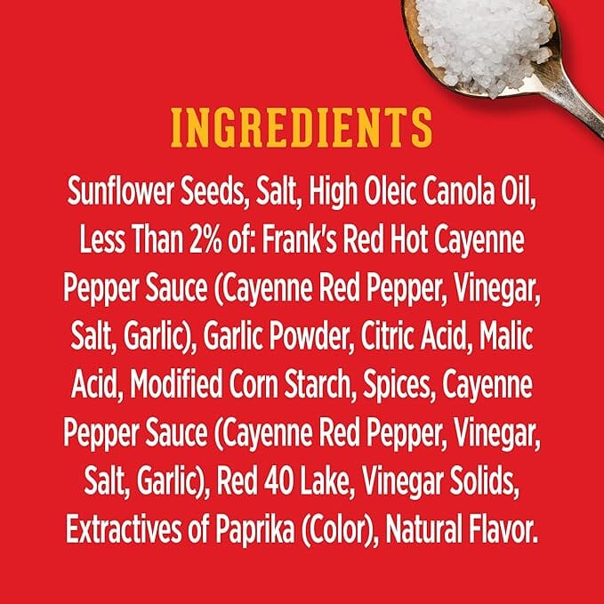 DAVID Frank’s RedHot Flavored Jumbo Sunflower Seeds, Roasted &amp; Salted Snack, 5.25 Oz DAVID Seeds 