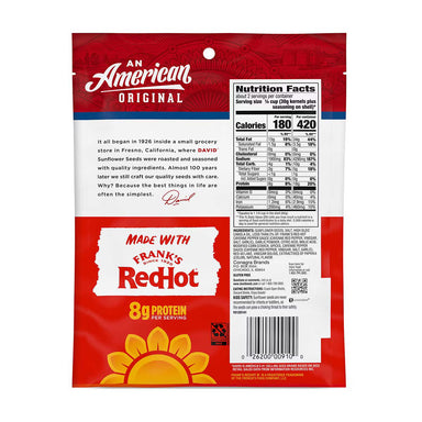 David Frank's Redhot Flavored Salted & Roasted Jumbo Sunflower Seeds, 5.25 Ounce David Sunflower 