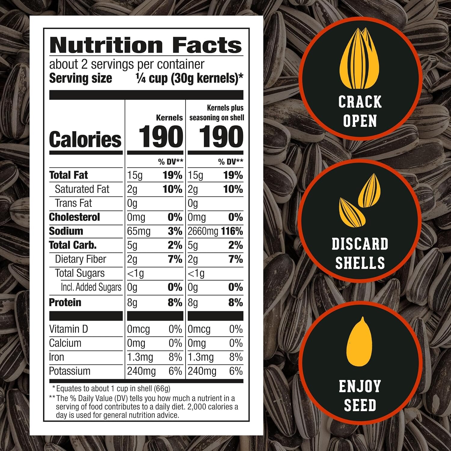 David Jumbo Cracked Pepper Roasted & Salted Sunflower Seeds, 5.25 oz DAVID Seeds 