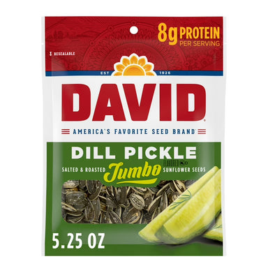 David Jumbo Dill Pickle Sunflower Seeds, 5.25 Ounce DAVID 5.25 Ounce 