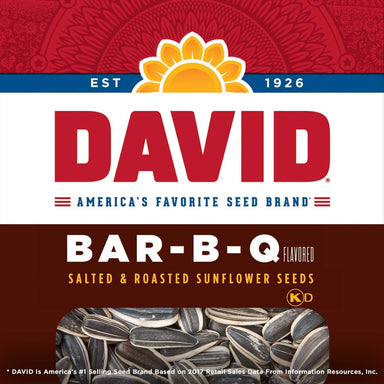 DAVID SEEDS Roasted and Salted Bar-B-Q Sunflower Seeds, 1.625 oz, 12 Pack BBQ DAVID Seeds 