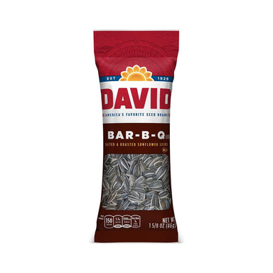DAVID SEEDS Roasted and Salted Bar-B-Q Sunflower Seeds, 1.625 oz, 12 Pack BBQ DAVID Seeds 