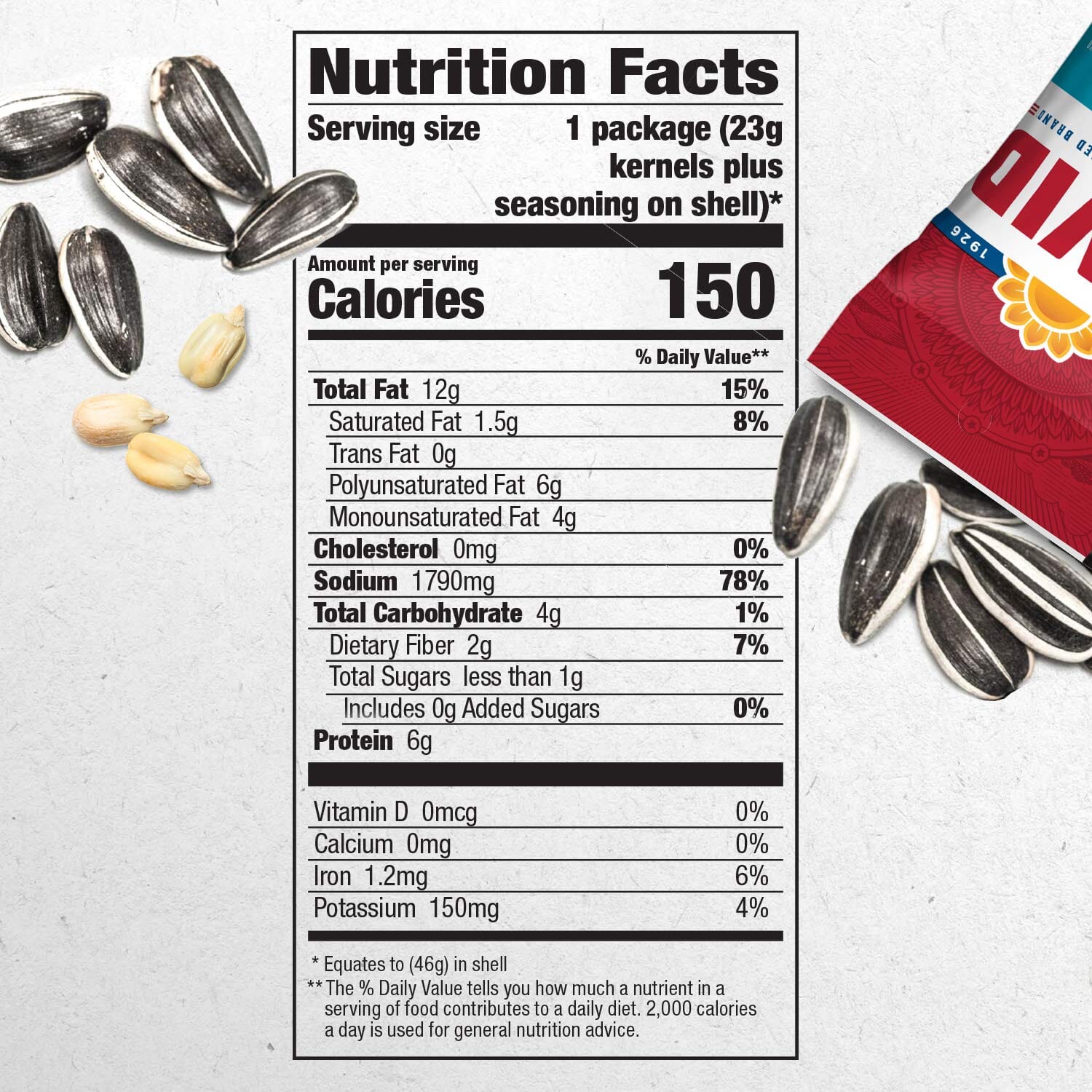 DAVID Sunflower Seeds, Cool Ranch Flavor, Roasted Protein Snack, 1.625 oz. David 