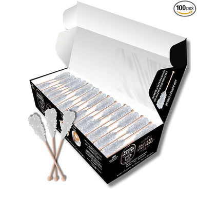 Dryden & Palmer Rock Candy Demitasse Sticks, White & Amber Variants, Coffee Stir Sticks, 100 Count Box Dryden & Palmer 