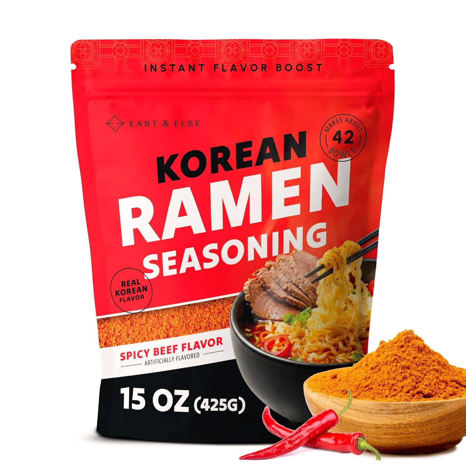 East and Else Korean Spicy Beef, Instant Ramen Seasoning Powder East and Else 15 Ounce 