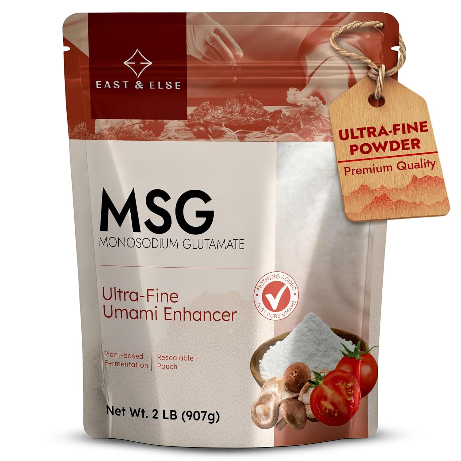 East and Else MSG (Monosodium Glutamate), Ultra-Fine Flavor Enhancer Powder, 2 LB Resealable Bag Snackathon Foods 