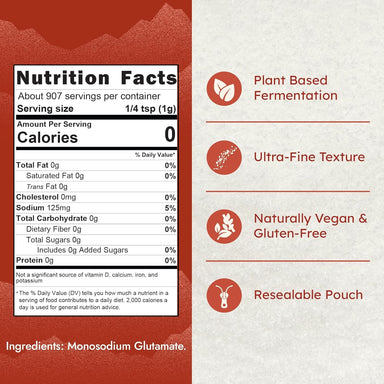 East and Else MSG (Monosodium Glutamate), Ultra-Fine Flavor Enhancer Powder, 2 LB Resealable Bag Snackathon Foods 