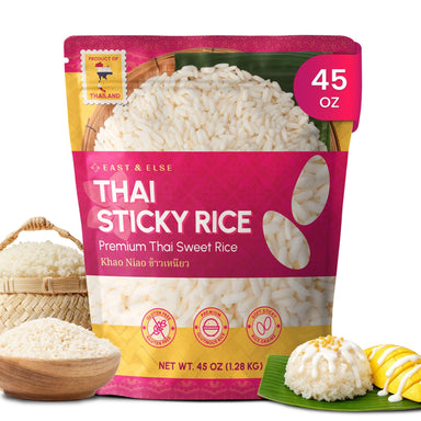 East and Else Thai Sticky Rice (Sweet Rice), Product of Thailand East and Else 45 Ounce 