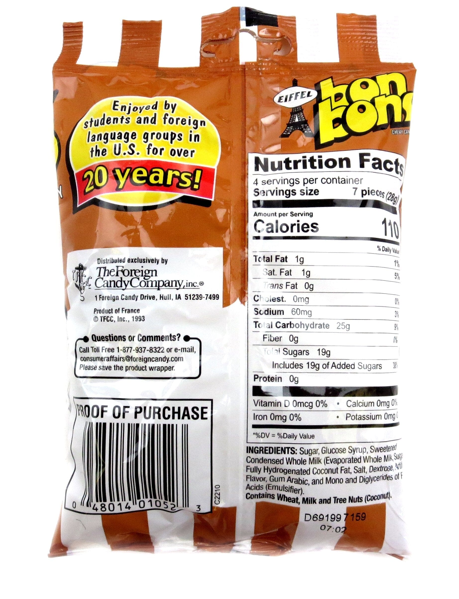 Eiffel Bon Bons, Caramel, 4 Ounce Eiffel Bonbons 