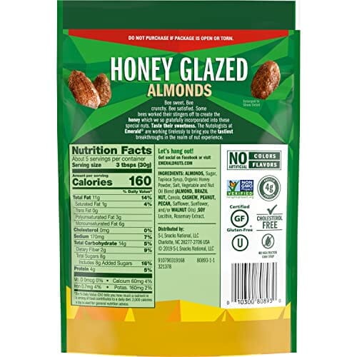 Emerald Nuts Honey Glazed Almonds, 5.5 Ounce Emerald 