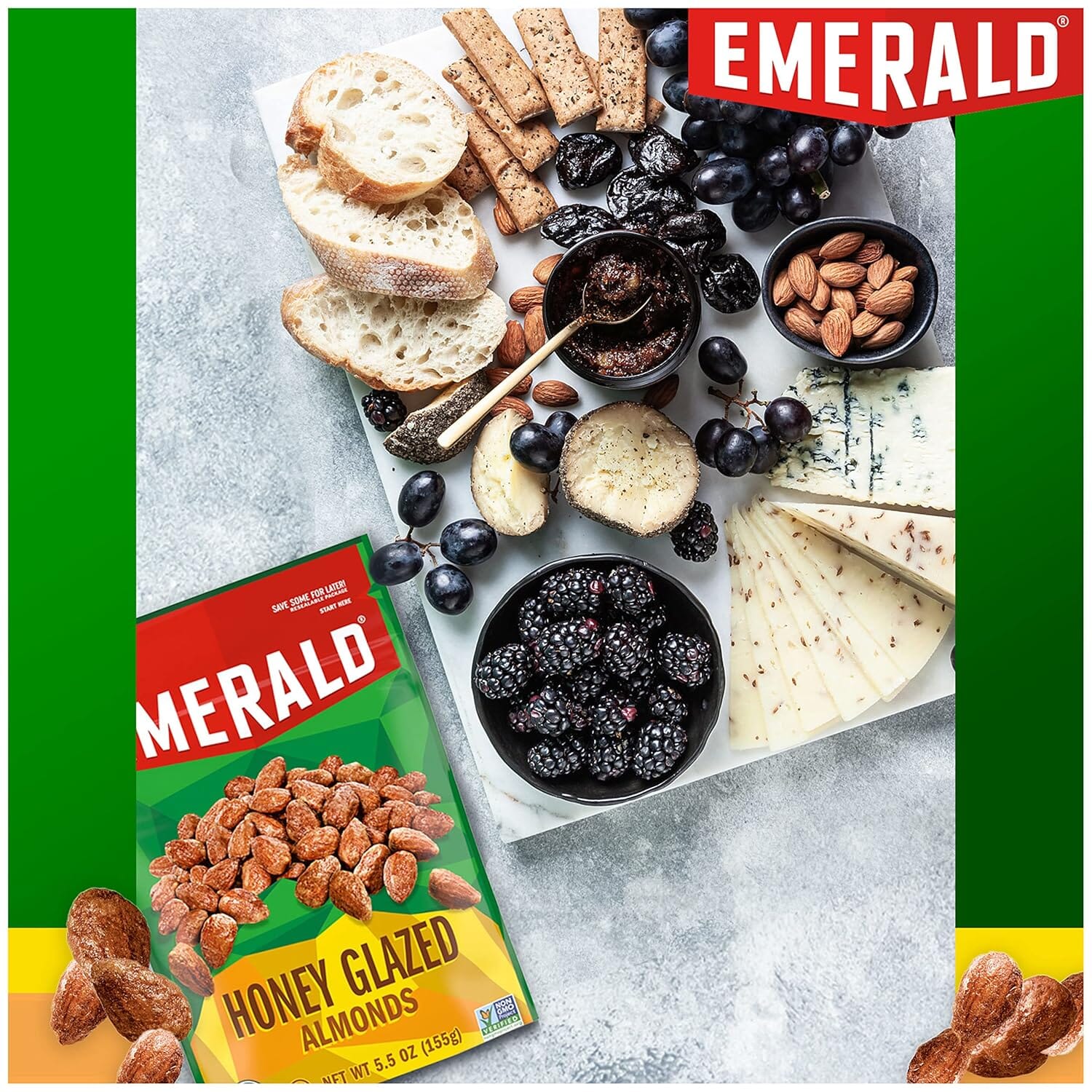 Emerald Nuts Honey Glazed Almonds, 5.5 Ounce Emerald 