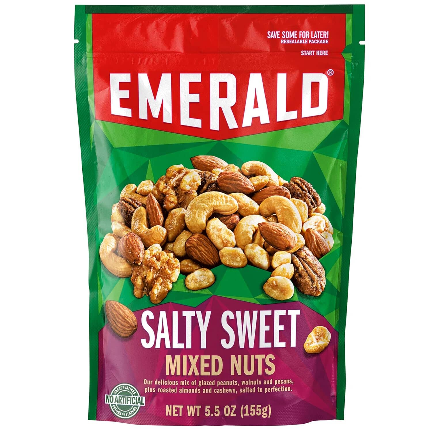 Emerald The Original Salty Sweet Mixed Nuts, 5.5 Ounce Emerald 5.5 Ounce 
