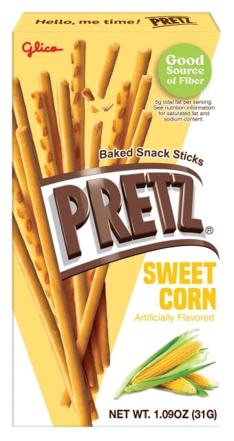 Glico Pretz Pretzel Biscuit Sticks Variety Pack, 4 Classic Flavors (Pizza, Spicy Barbeque, Sour Cream & Onion, Sweet Corn) 1.09 Ounce Each, Pack of 12 Snackathon 