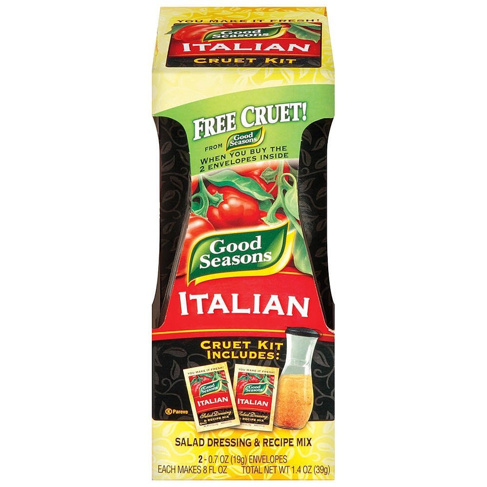 Good Seasons Salad Dressing and Recipe Mix With Cruet, Italian, 1.4 OZ Good Seasons 1 Count 