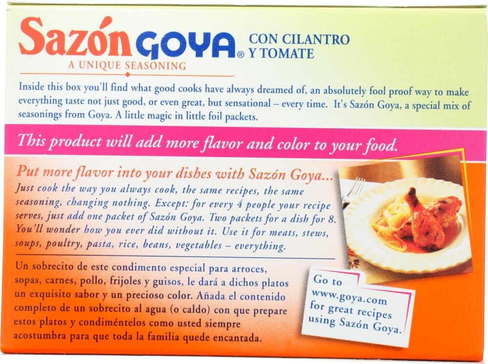 Goya Foods Sazon Cilantro and Tomato Seasoning (Tomate y Cilantro), 1.41-Ounce by Goya Snackathon Foods 