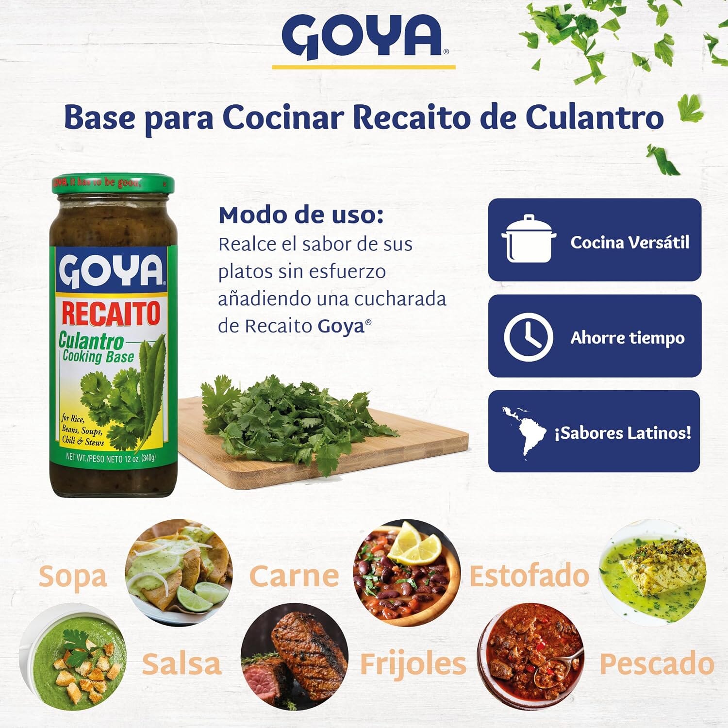 Goya Recaito Culantro Cooking Base, All Purpose Seasoning for Rice, 12 oz GOYA 