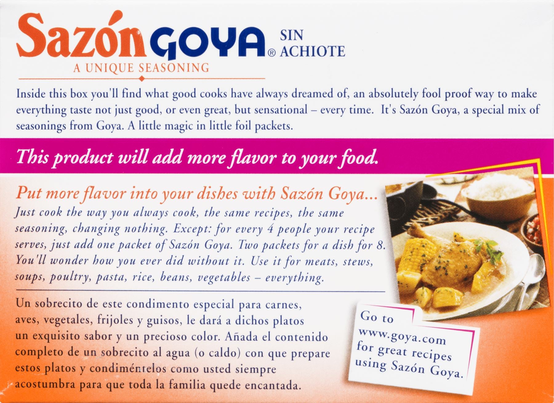Goya Sazon without Annatto Seasoning, 2.11 oz GOYA 