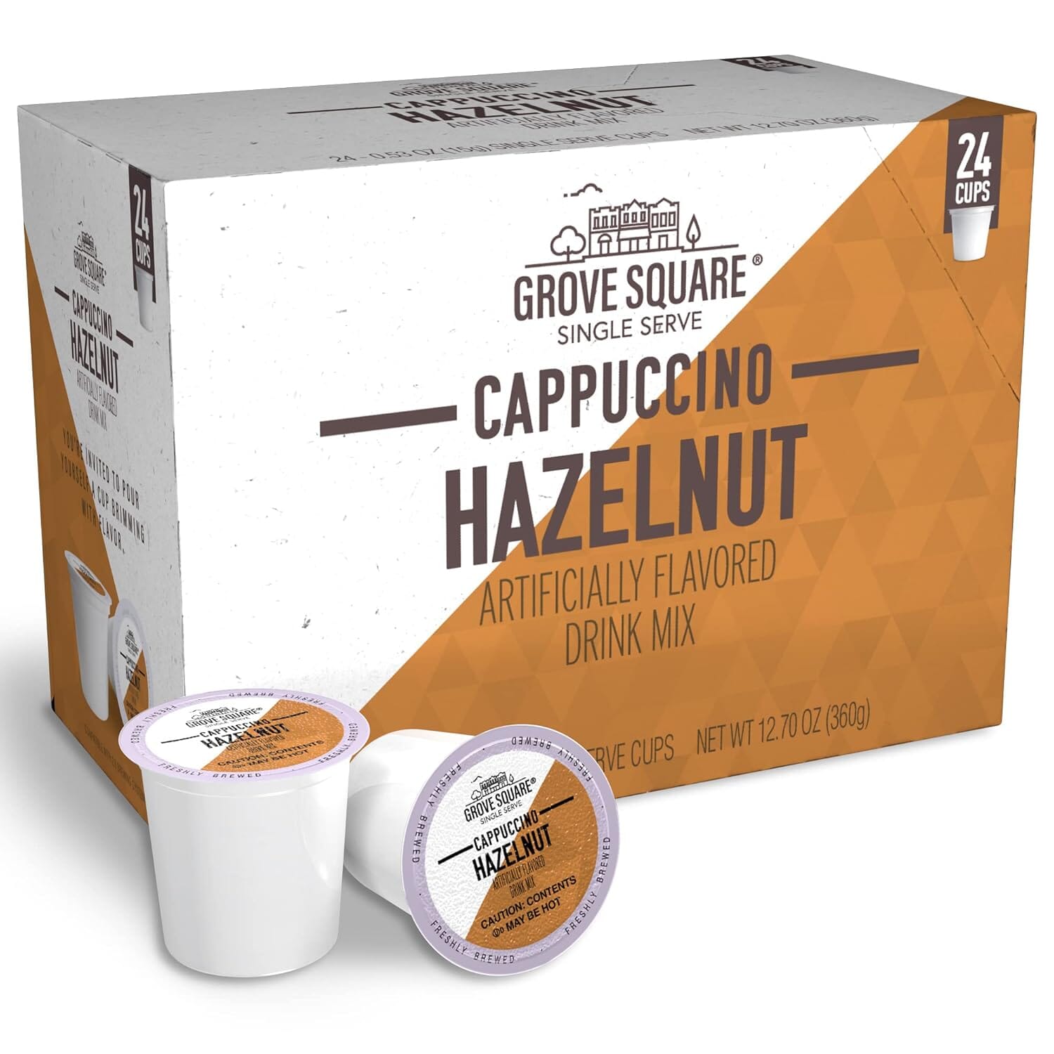 Grove Square Cappuccino Coffee K-Cups Grove Square Hazelnut 24 K-Cups 