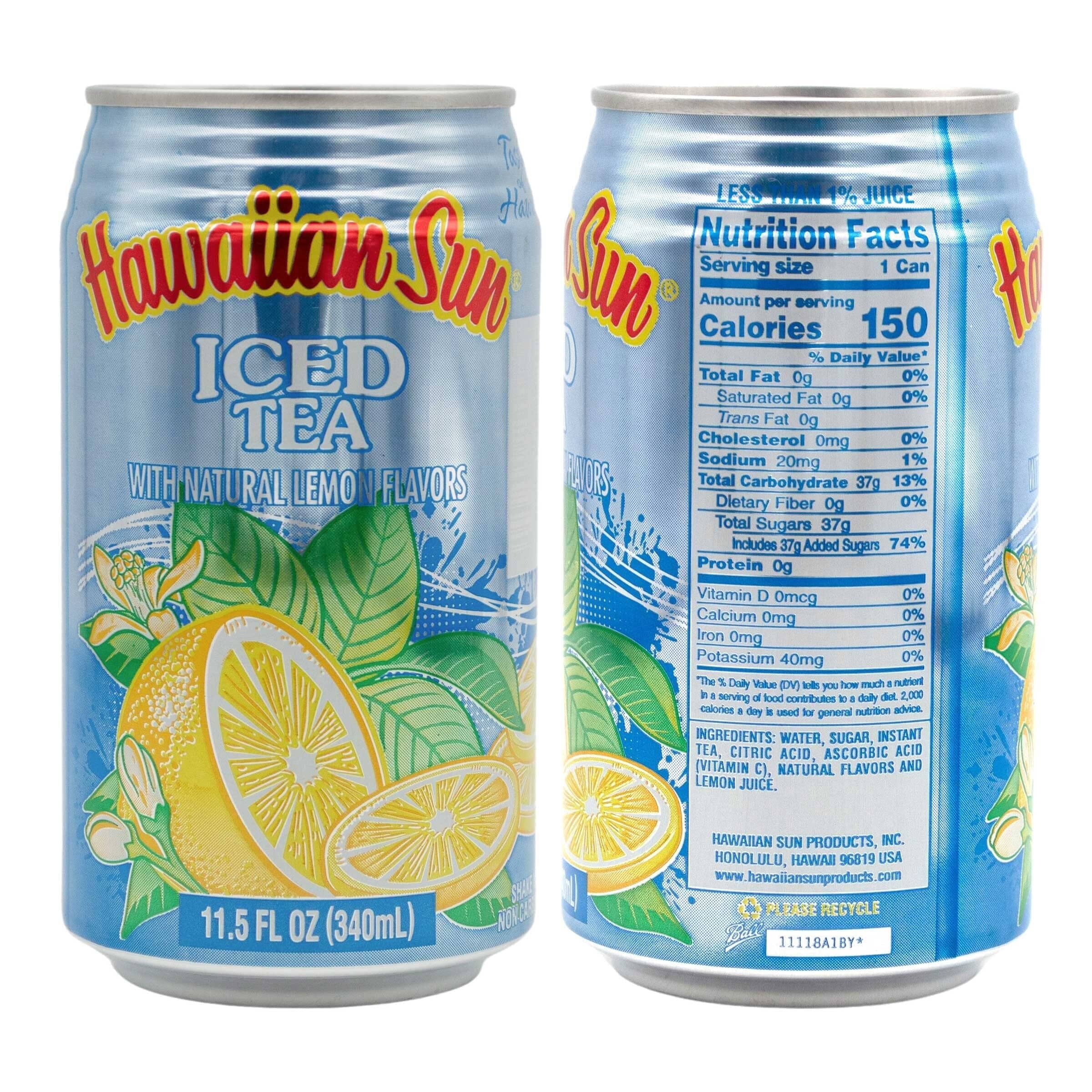 Hawaiian Sun Drink, Lemon Iced Tea, 11.5 Fl Oz Pack of 6 Hawaiian Sun 11.5 Fluid Ounce 