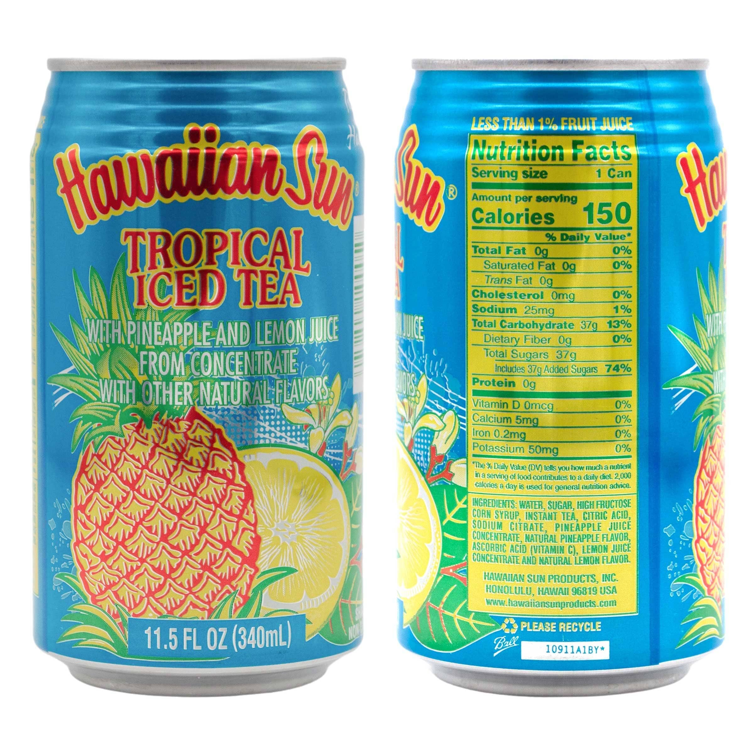 Hawaiian Sun Iced Tea, Tropical, 11.5 Fl Oz Pack of 6 Hawaiian Sun 11.5 Fluid Ounce 