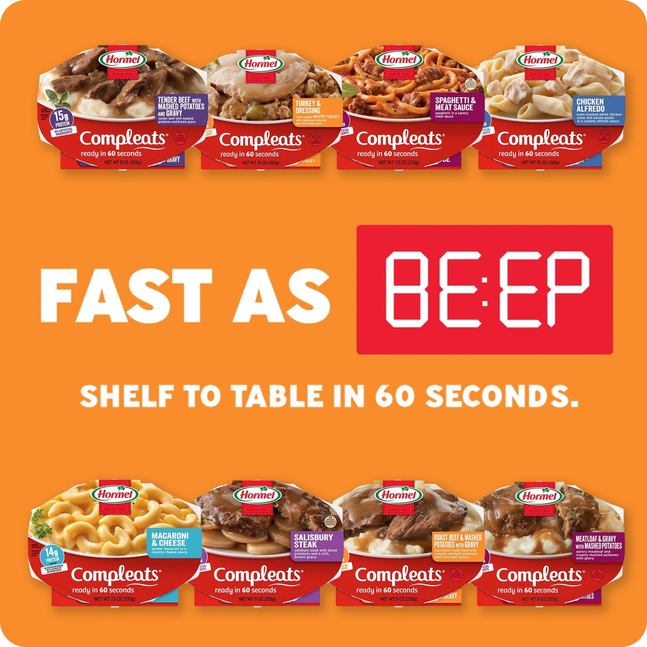 HORMEL COMPLEATS Turkey & Dressing, Shelf-Stable, 10 oz Plastic Tray (6 Pack) Hormel 