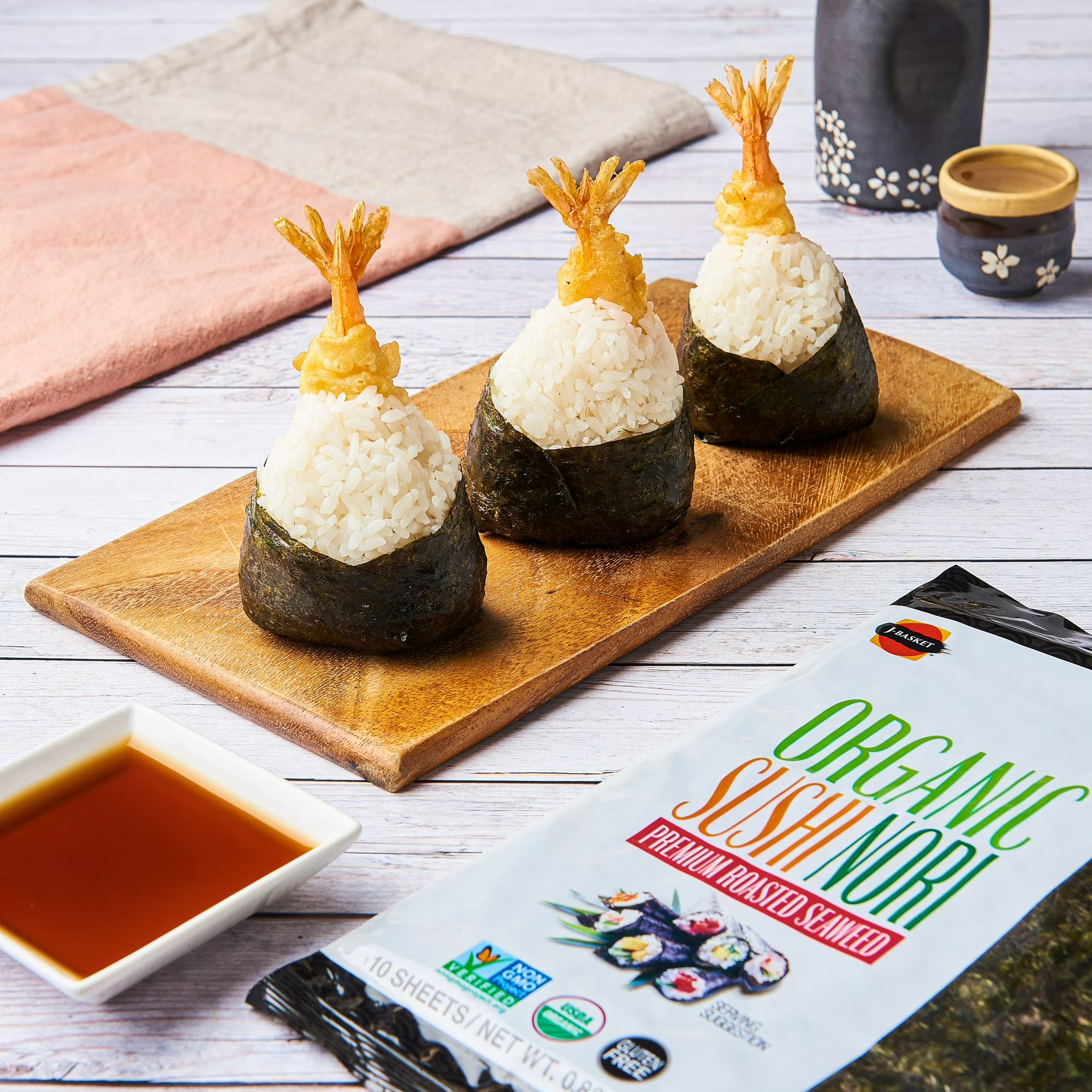 J-BASKET Organic Sushi Nori Premium Roasted Seaweed, 10 Sheets J Basket 