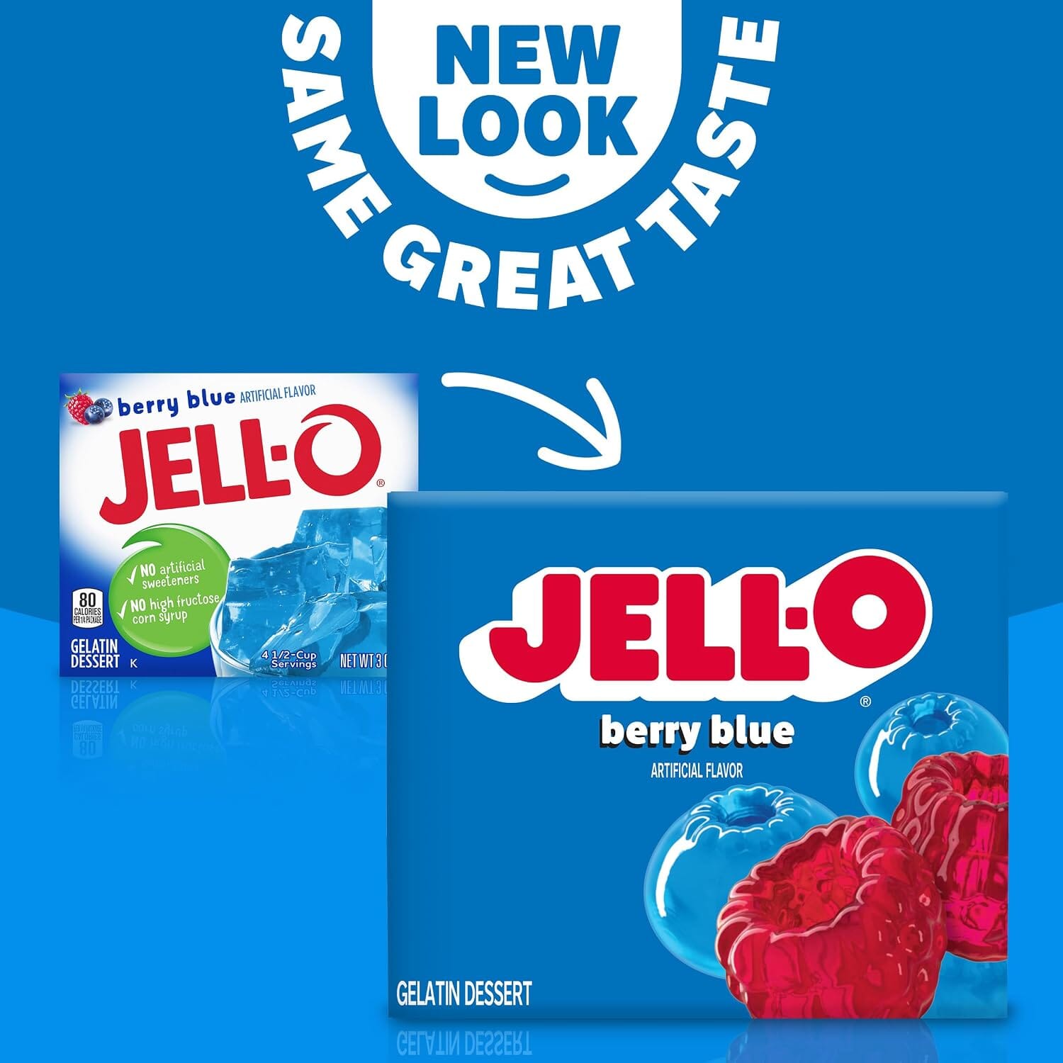 Jell-O Berry Blue Flavor Gelatin Dessert, 3 Ounce Jell-O 