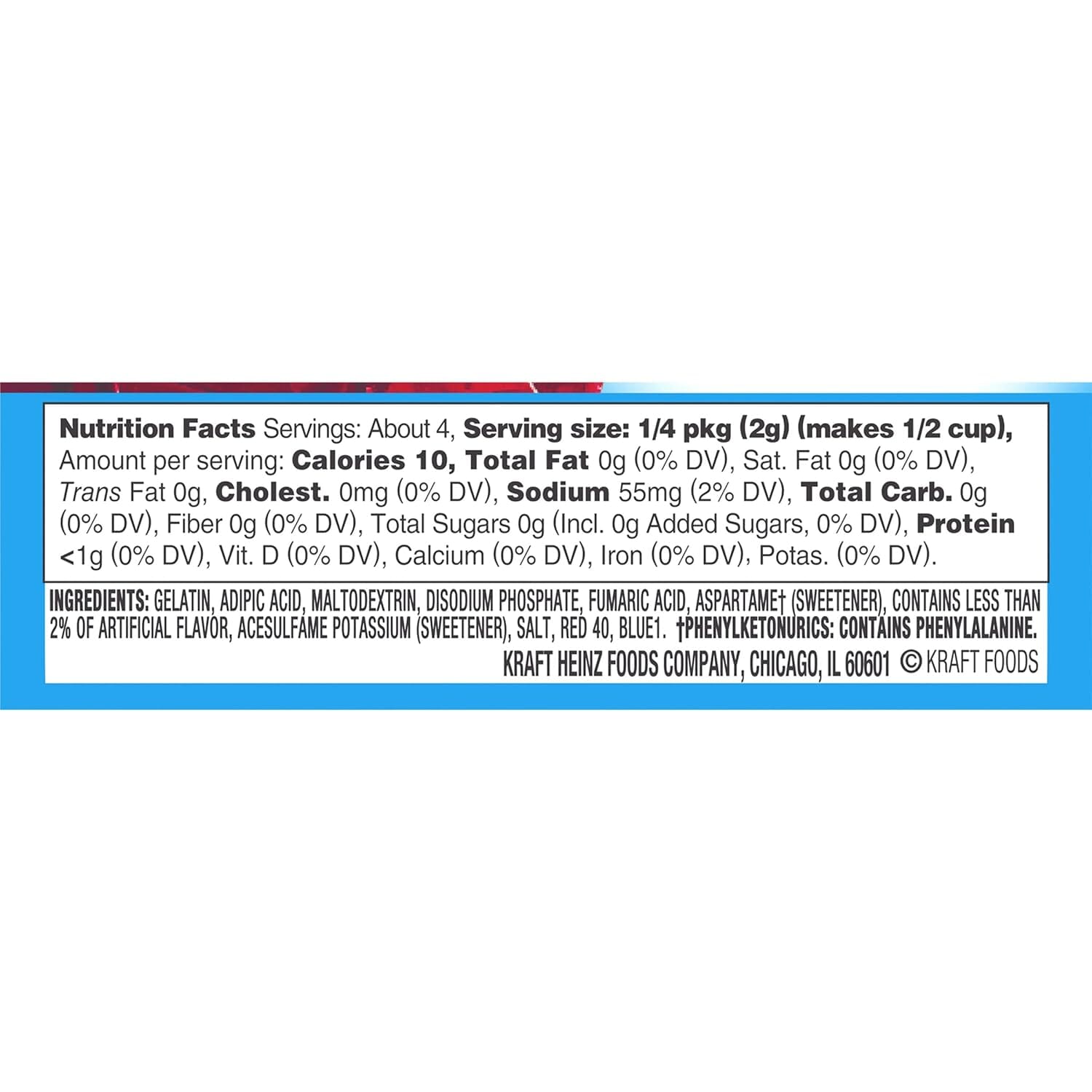 Jell-O Black Cherry Sugar Free Gelatin Mix, 0.3 OZ Jell-O 