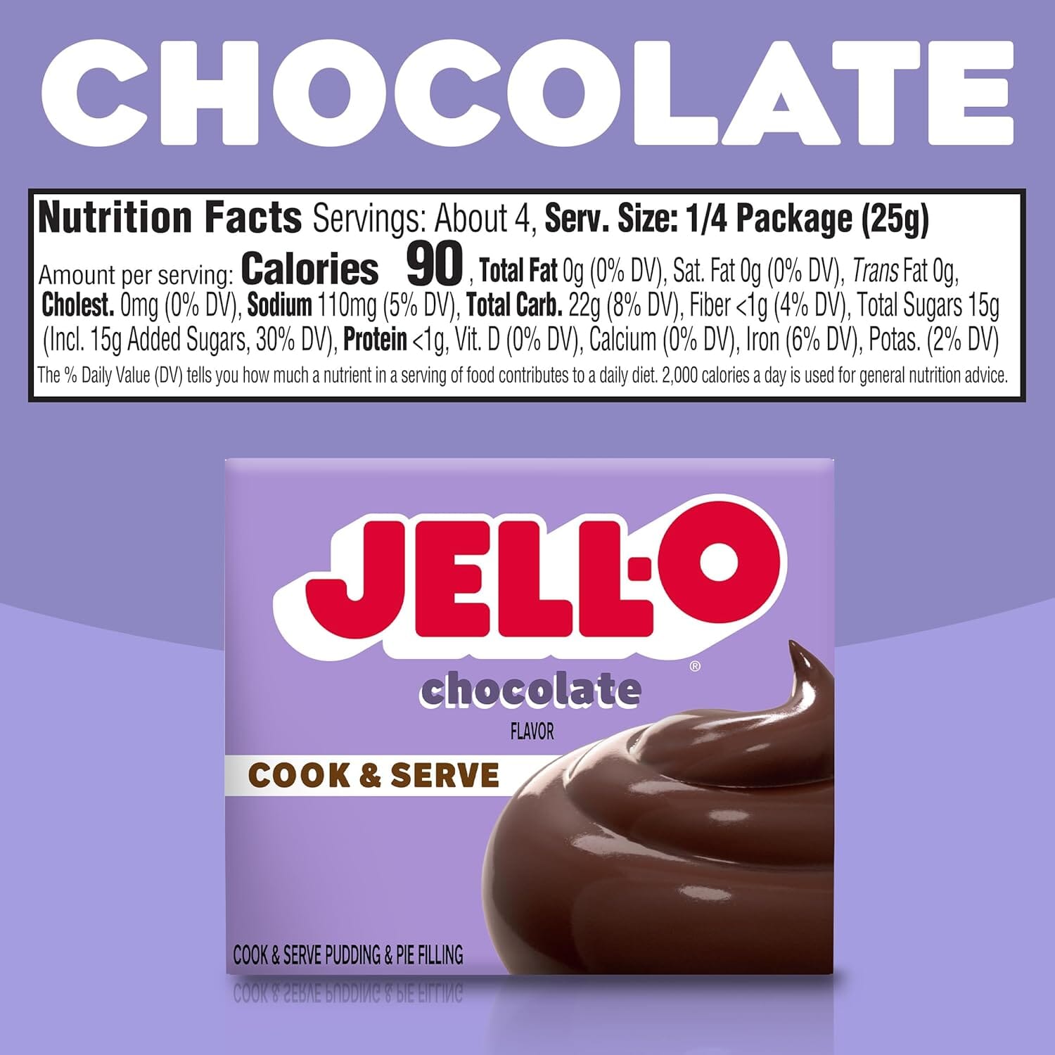 Jell-O Cook & Serve Chocolate Pudding & Pie Filling, 3.4 Ounce Jell-O 