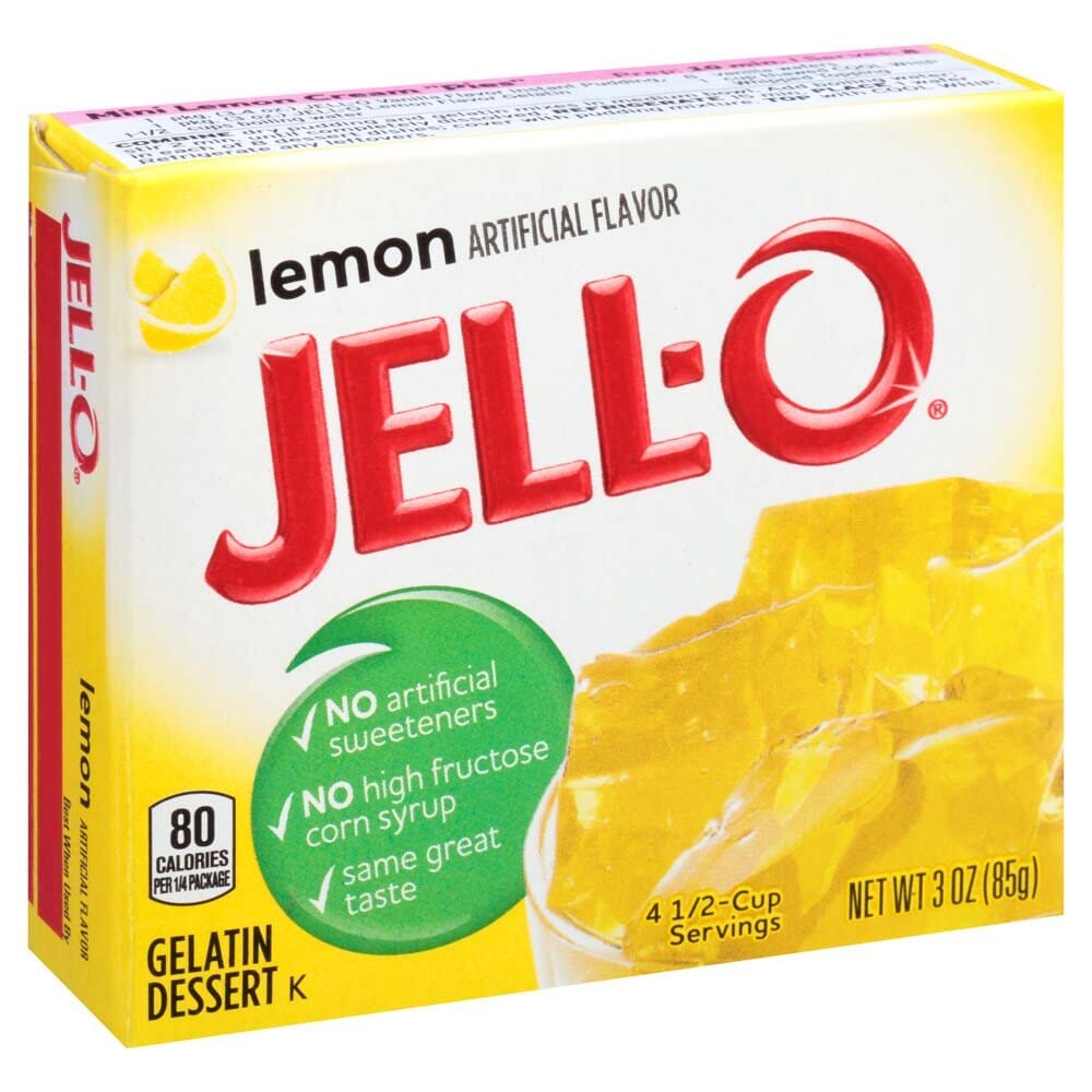 Jell-O Lemon Gelatin Mix 3 Ounce Box Jell-O 3 Ounce 
