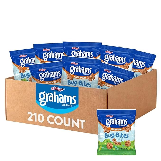 Kellogg's Grahams Crackers Snack Packs, Assorted Flavors, 1 Oz Kellogg's Bug Bites 1 Oz-210 Count 
