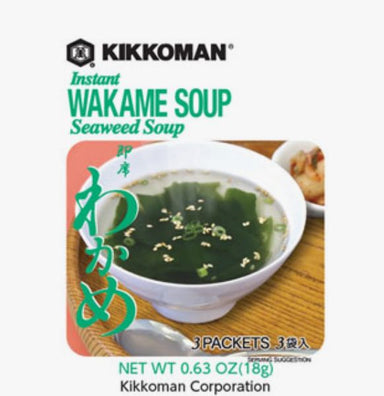 Kikkoman Instant Wakame Seaweed Soup, 0.63 OZ (18g) Kikkoman Wakame 0.63 Ounce 